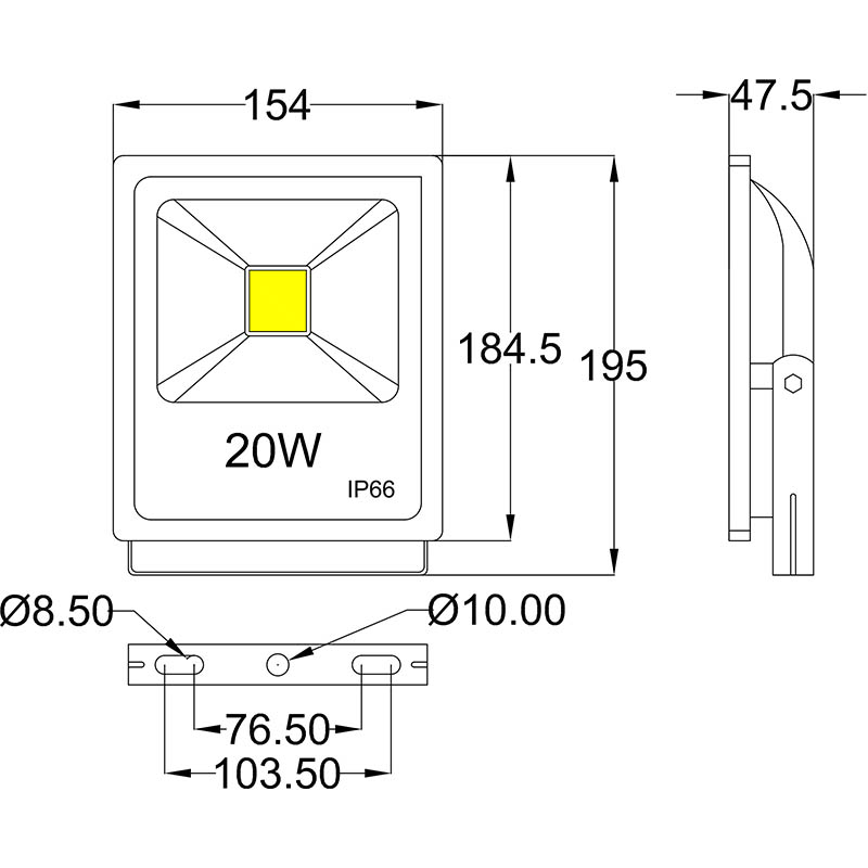 Ultra Slim COB 20W flood light led