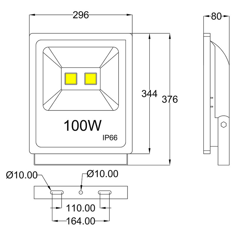 Ultra Slim COB 100W flood light led